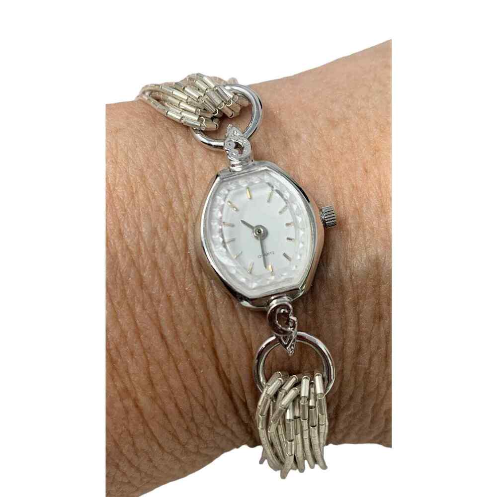 Ladies Beautiful Navajo Liquid Silver 925 Watch & Oval SS Case Marked CJ